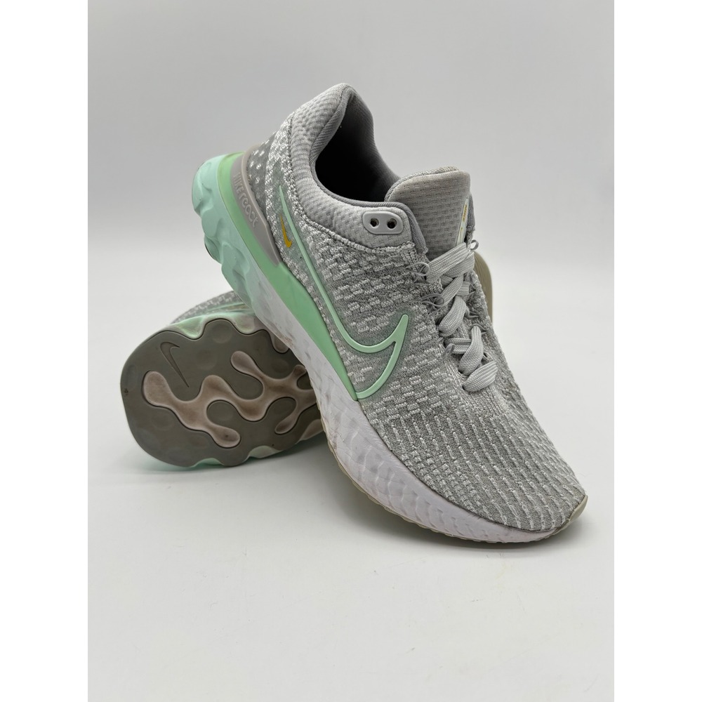 Nike React Infinity Run Flyknit 3 Womens 7.5 Grey Mint Running Shoes DD3024-007